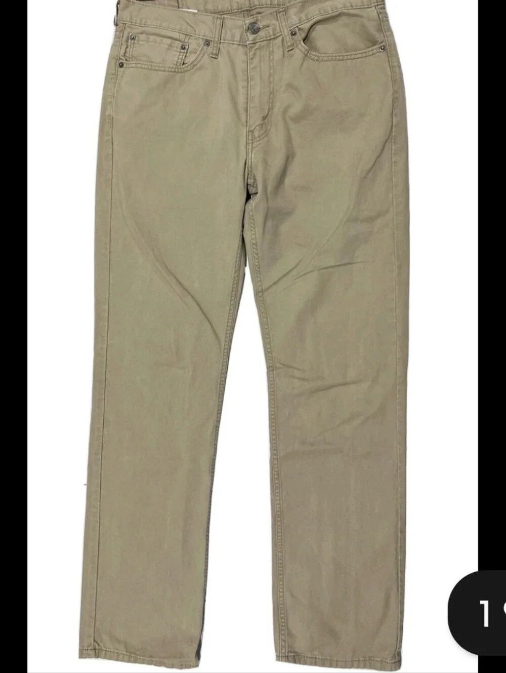 Levi's Men's Straight Jean Pants in Khaki Green 100% Cotton 33×32